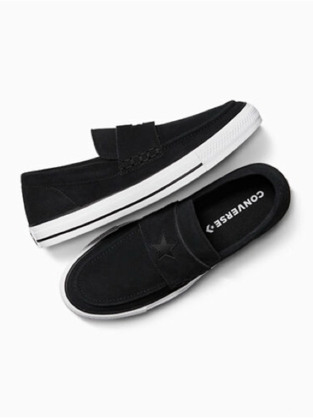Converse Black Slip-On Loafer with White Sole